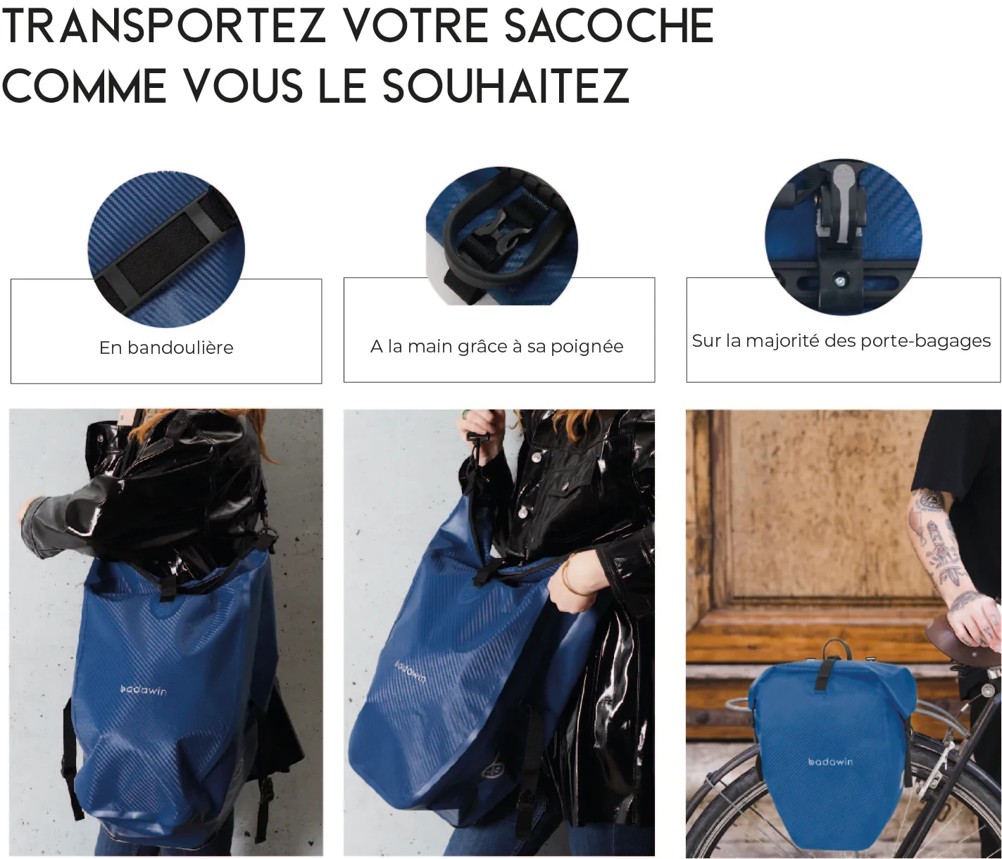 Badawin Sacoche Pour Vélo 25L (verte Ou Bleue) – Image 4